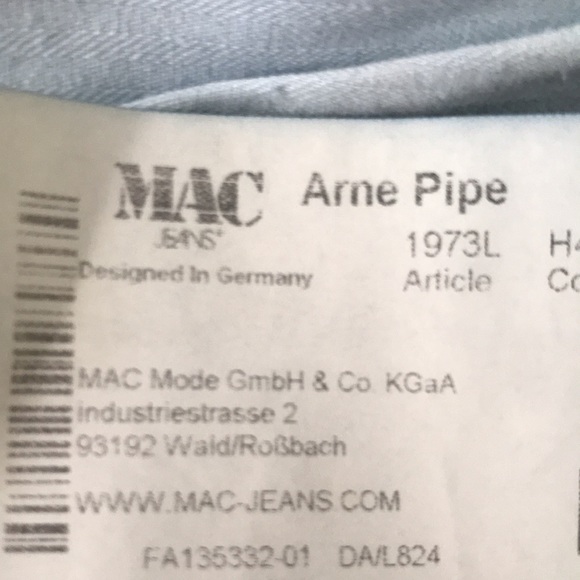 MAC JEANS  Arne Pipe. MADE in MILAN Size 38X34 . Excellent Condition! Rare find - Picture 12 of 14